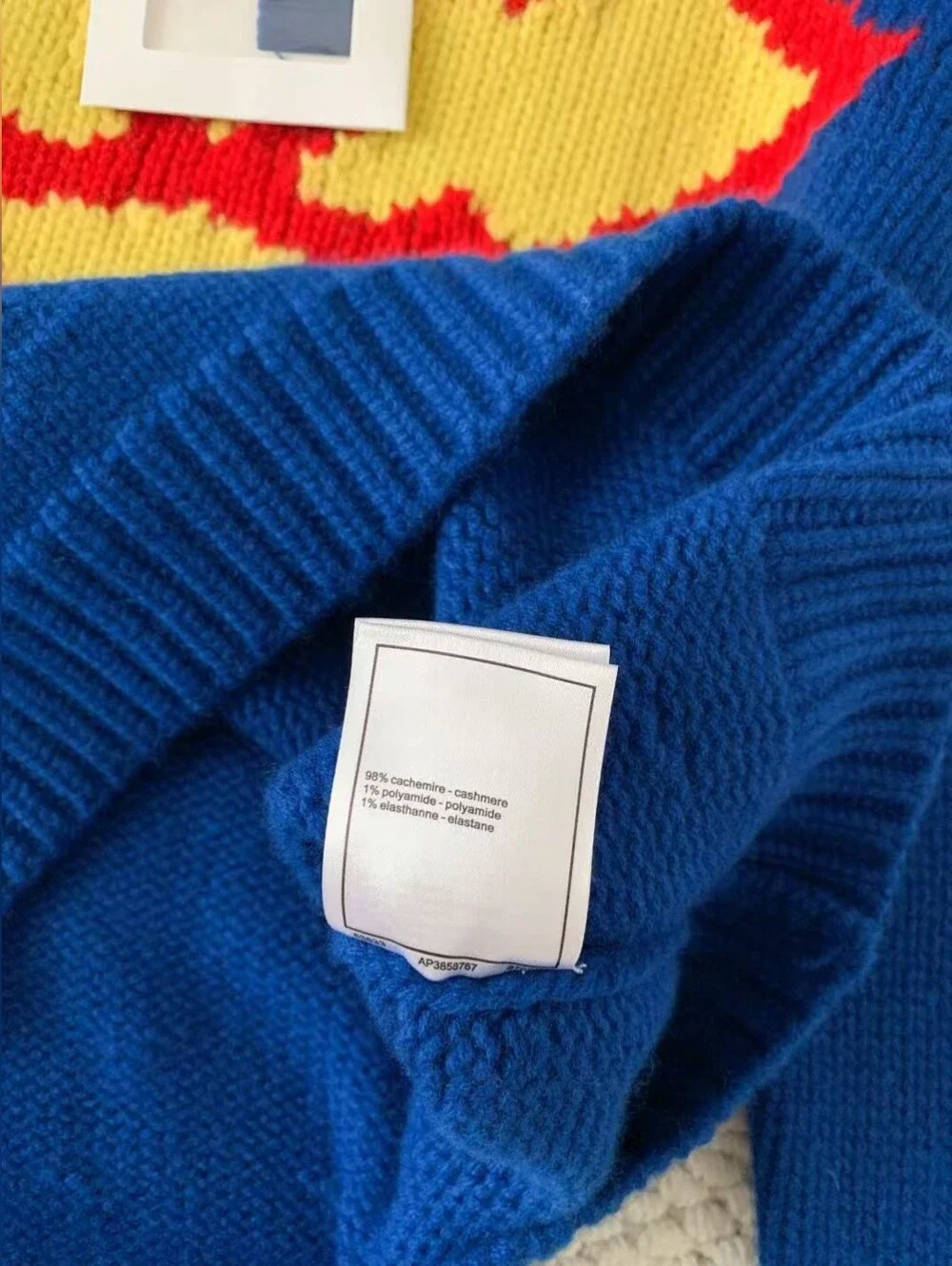 CHANEL Blue Cashmere Crewneck Sweater